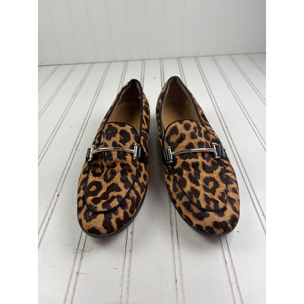 Franco Sarto Vintage Leopard Calf Hair Bit Loafers Women's Size 8 - Picture 2 of 11